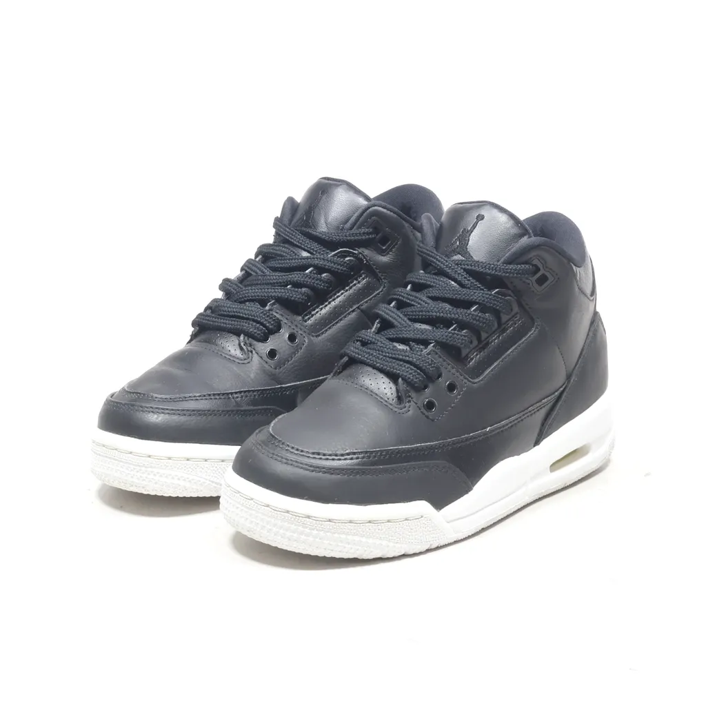 Air Jordan 3 Retro Bg Sneakers Leather Black Color For Kids