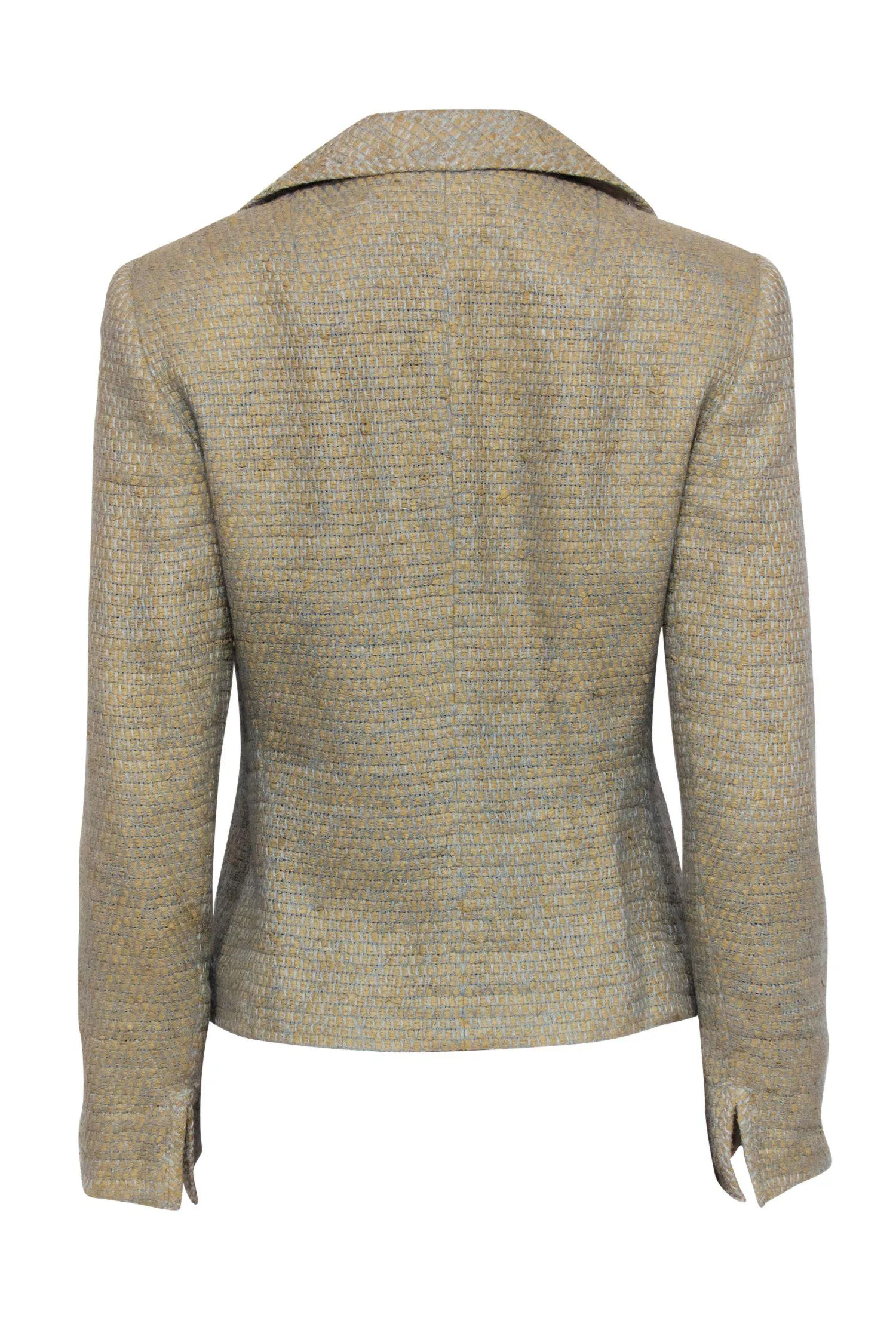 Akris - Light Blue & Beige Tweed Button-Up Blazer Sz M