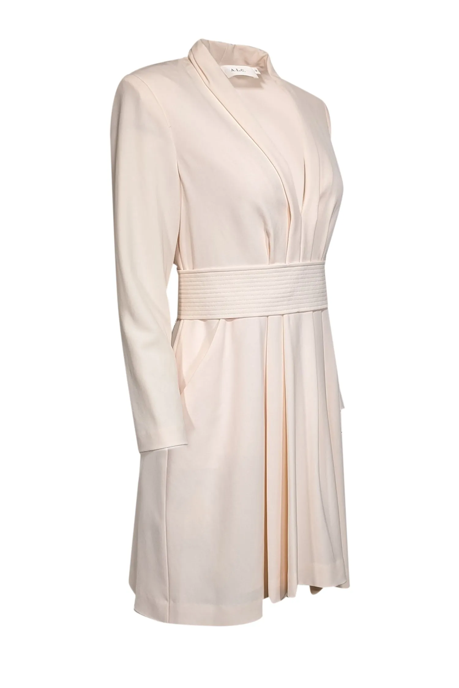 A.L.C. - Light Pink Long Sleeve w/ Waist Tie Mini Dress Sz 8