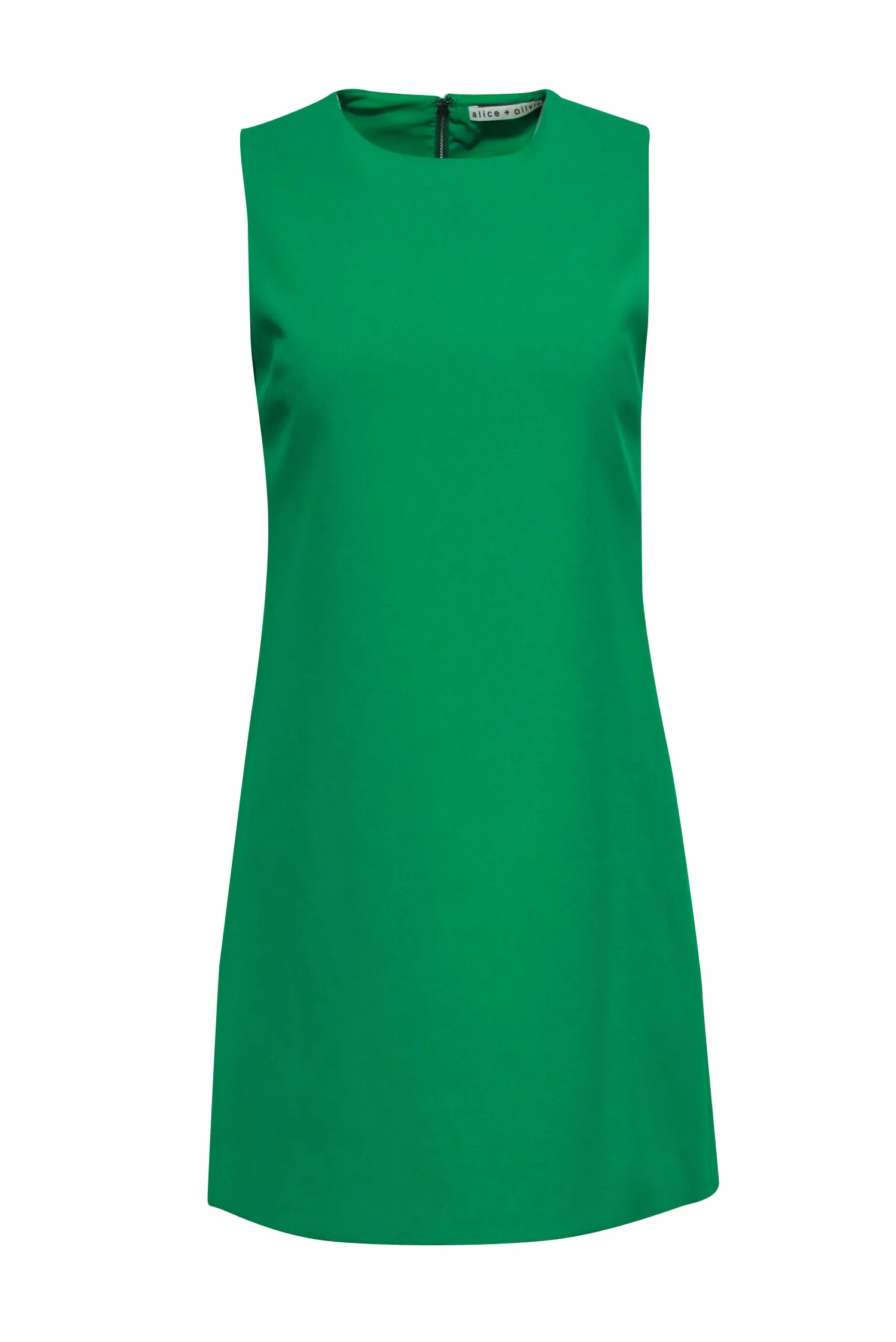Alice & Olivia - Emerald Sheath Dress w/ Exposed Back Zipper Sz 2