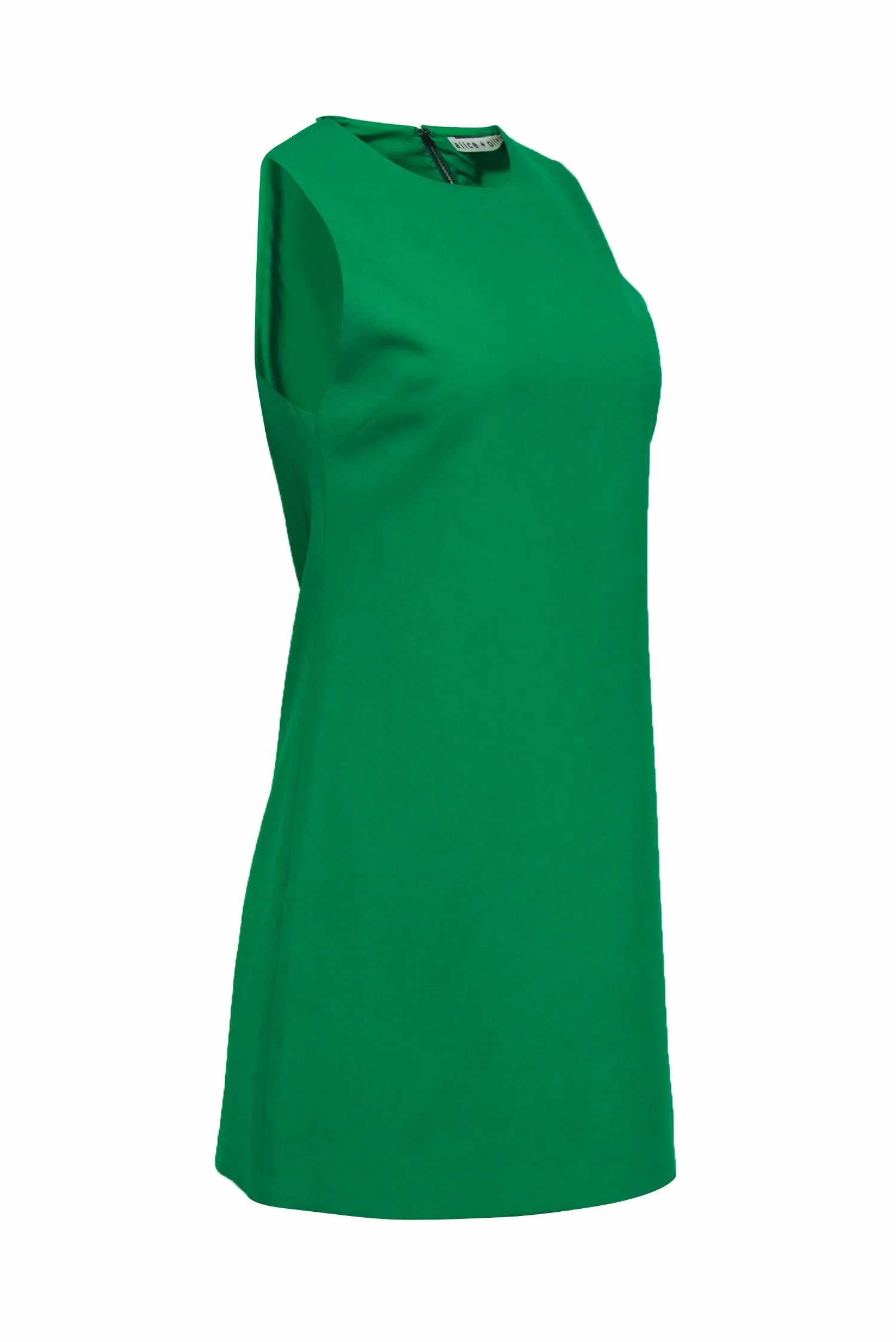 Alice & Olivia - Emerald Sheath Dress w/ Exposed Back Zipper Sz 2
