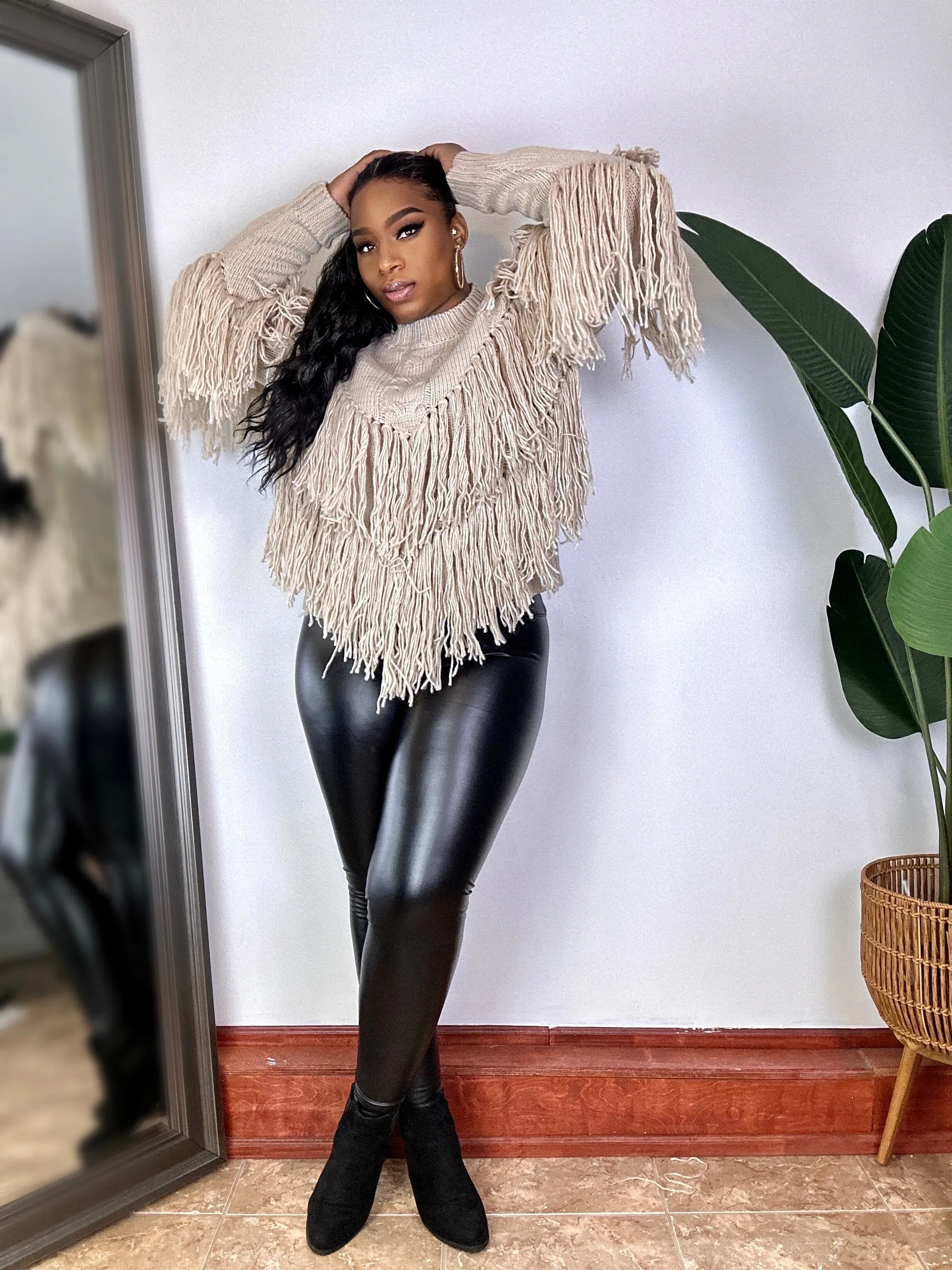 Amanda | Fringe Knit Top