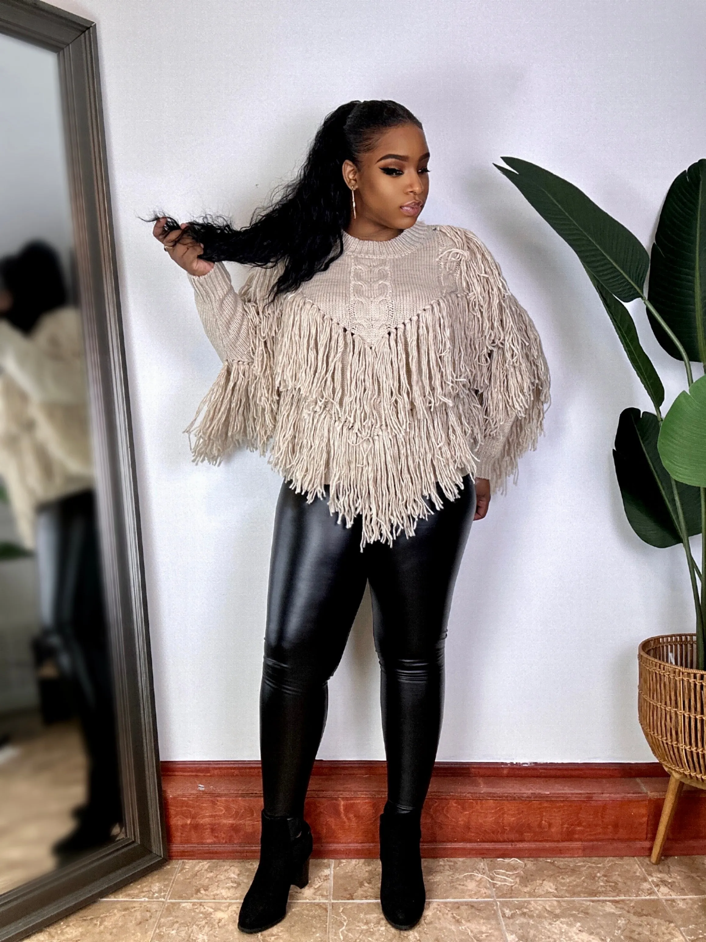 Amanda | Fringe Knit Top