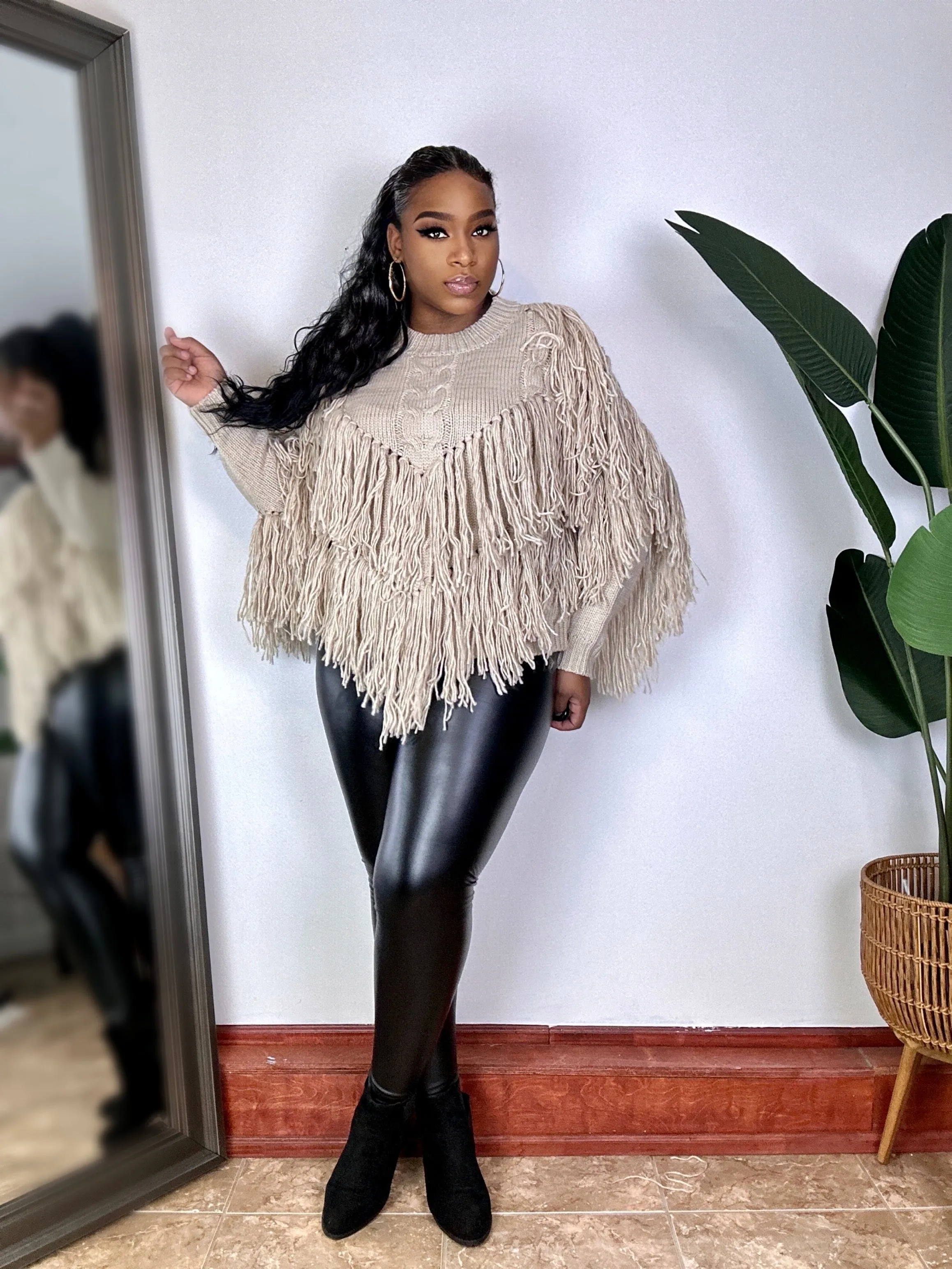 Amanda | Fringe Knit Top