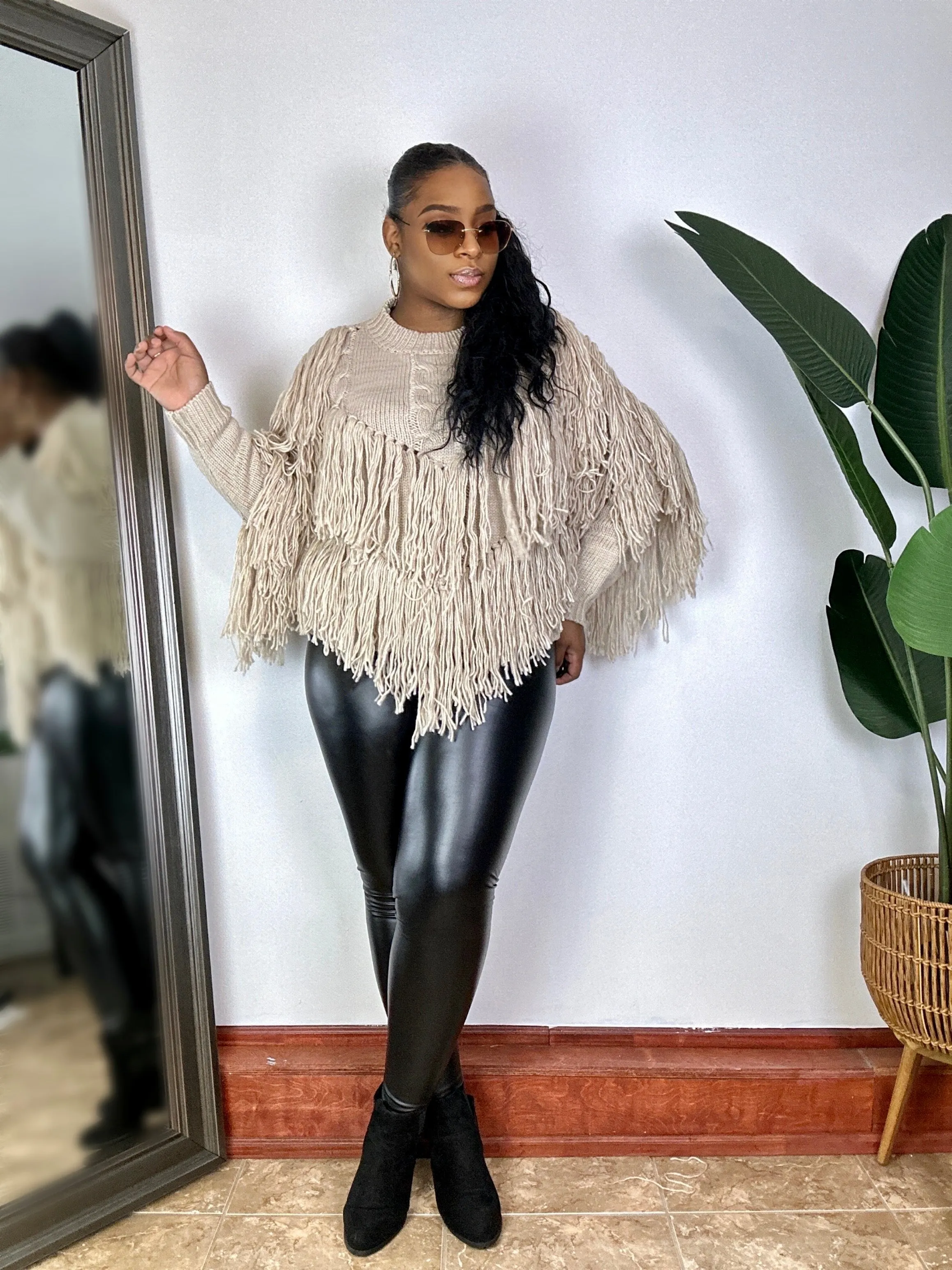 Amanda | Fringe Knit Top