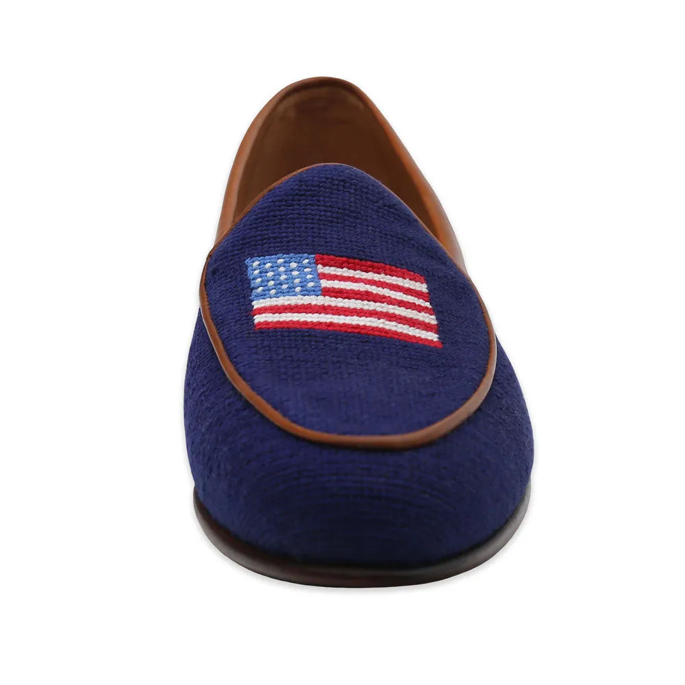 American Flag Needlepoint Belgian Loafers by Smathers & Branson