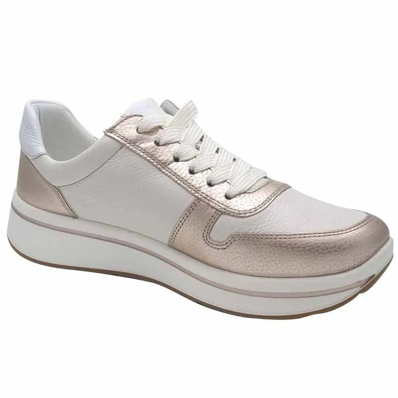 Ara Womens Cream Lace-up Sapporo Sneakers 12-27540-07