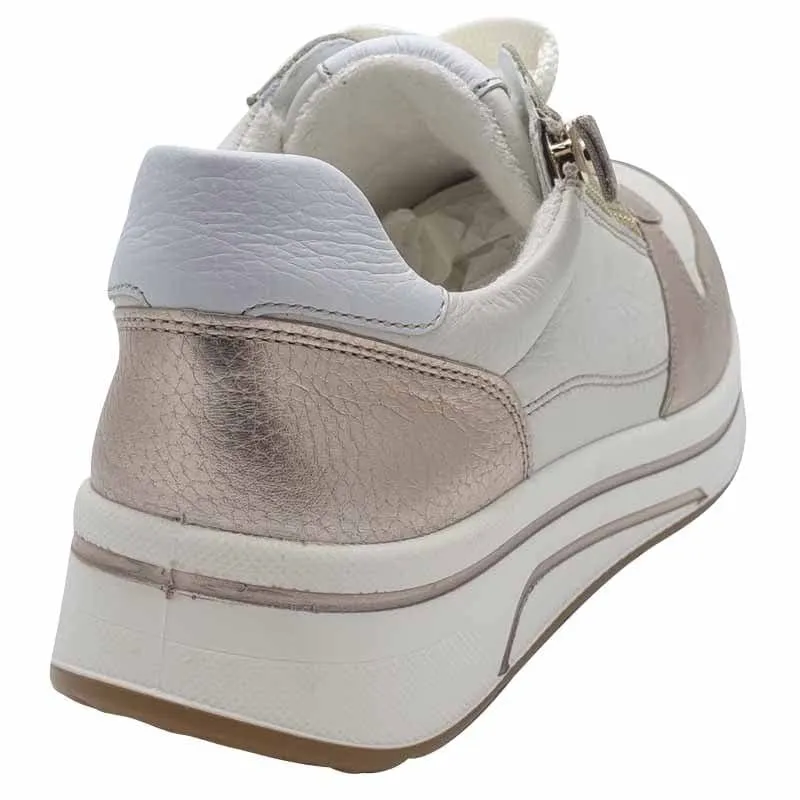Ara Womens Cream Lace-up Sapporo Sneakers 12-27540-07