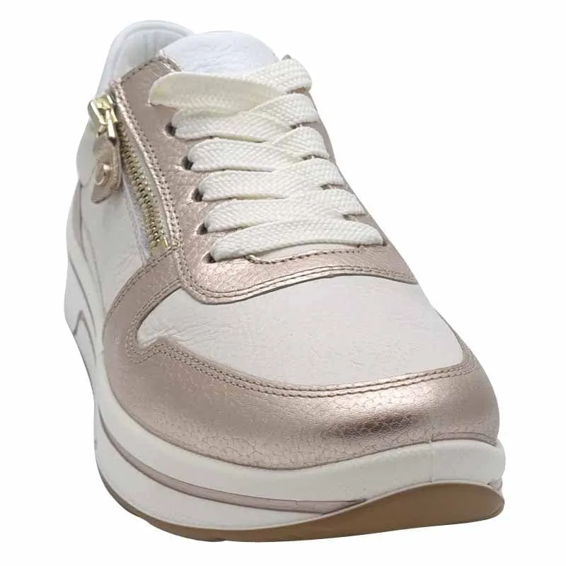 Ara Womens Cream Lace-up Sapporo Sneakers 12-27540-07