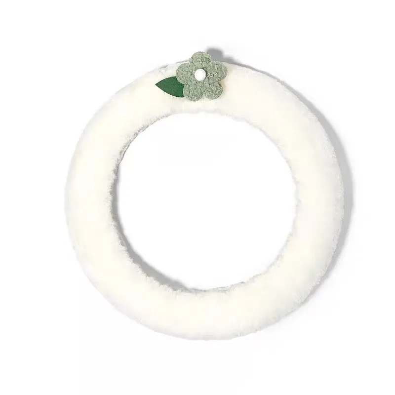 Australian Sherpa Fluffy fur White Steering wheel cover Great for Winter Warm and cozy