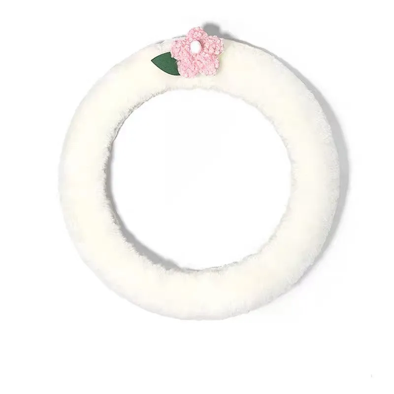 Australian Sherpa Fluffy fur White Steering wheel cover Great for Winter Warm and cozy