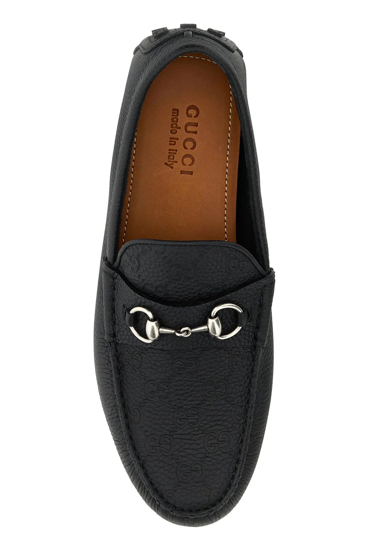 Black leather Driver loafers