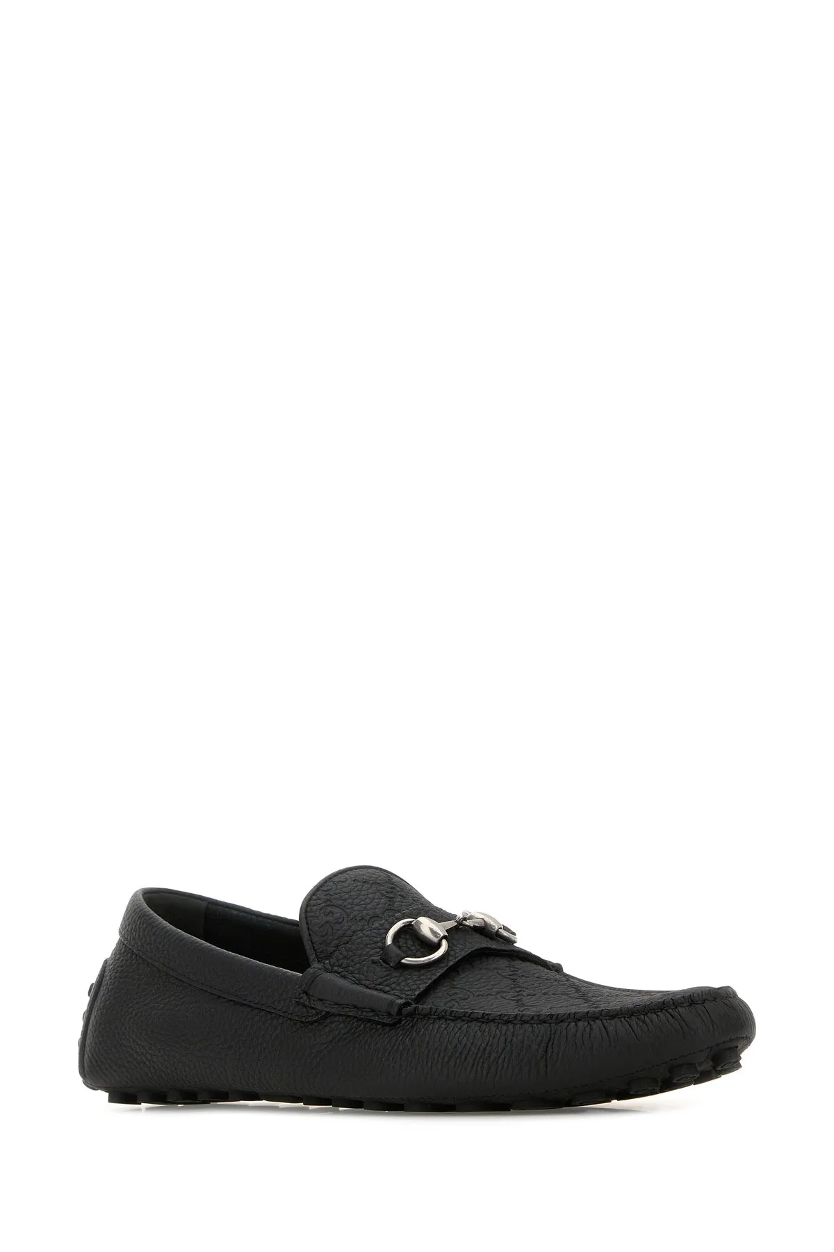 Black leather Driver loafers
