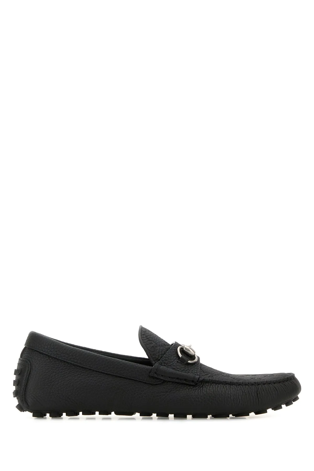 Black leather Driver loafers