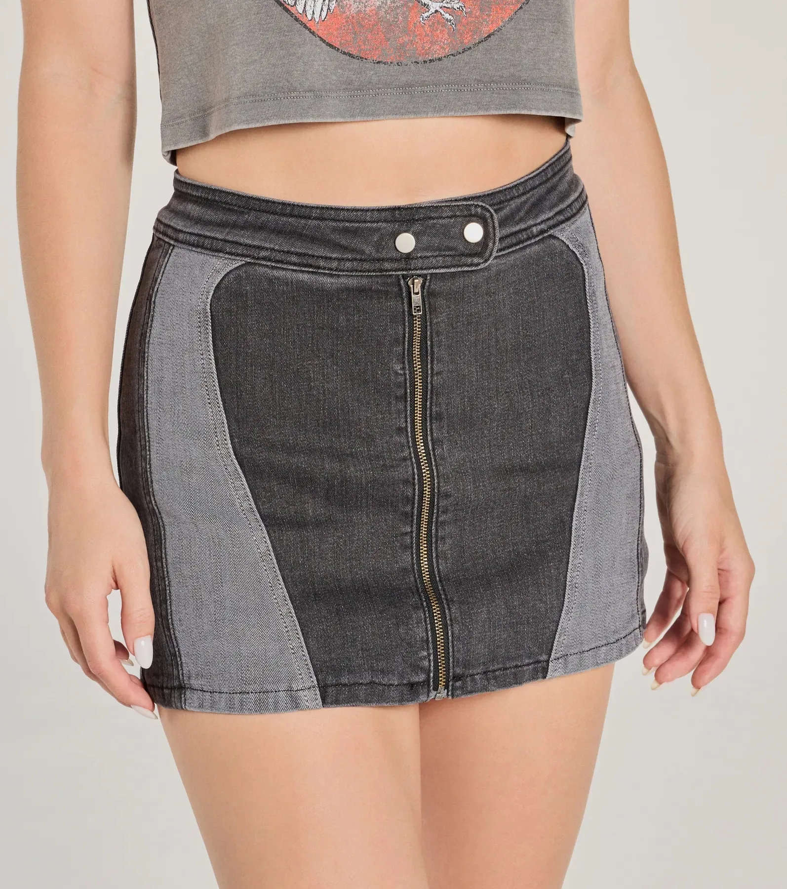 Bold Move Denim Moto Skort