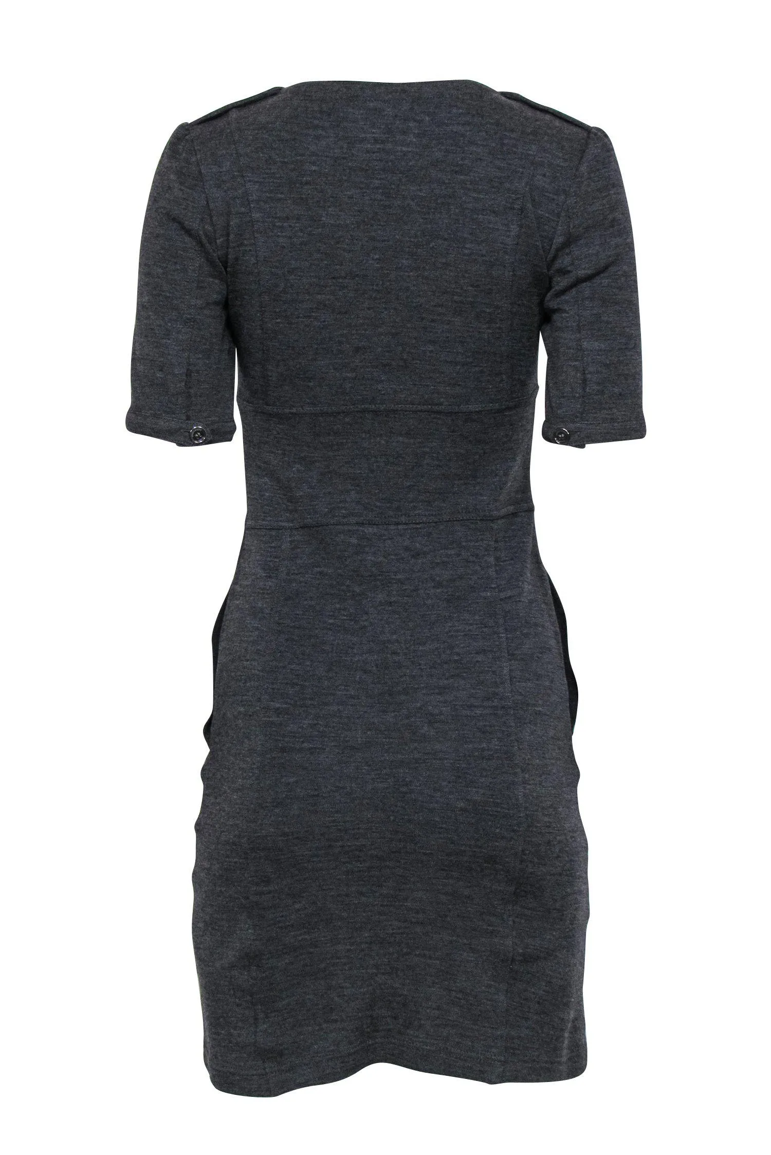 Burberry Brit - Gray Heathered Zip-Up Bodycon Dress Sz 6