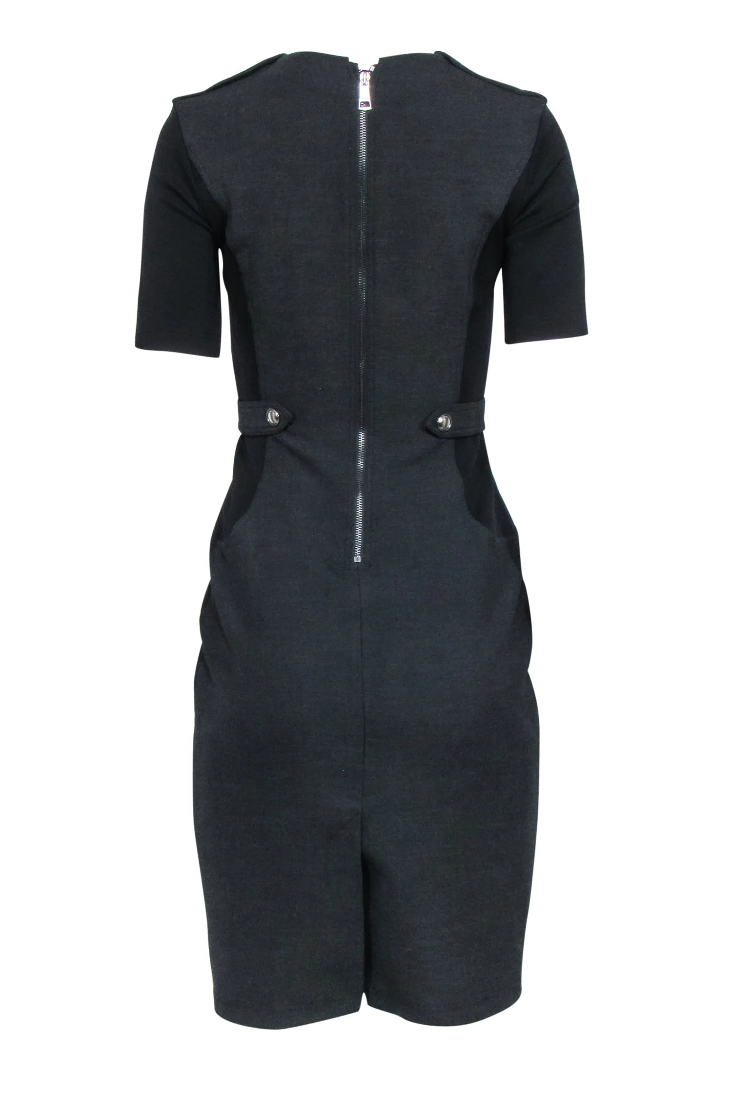 Burberry - Grey & Black Short Sleeve Sheath Dress Sz 4