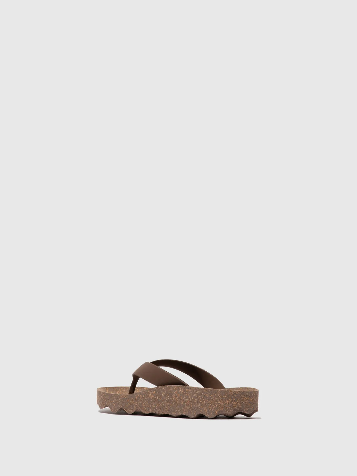 Casual Flip-Flops FEEL Brown Rubber Strap
