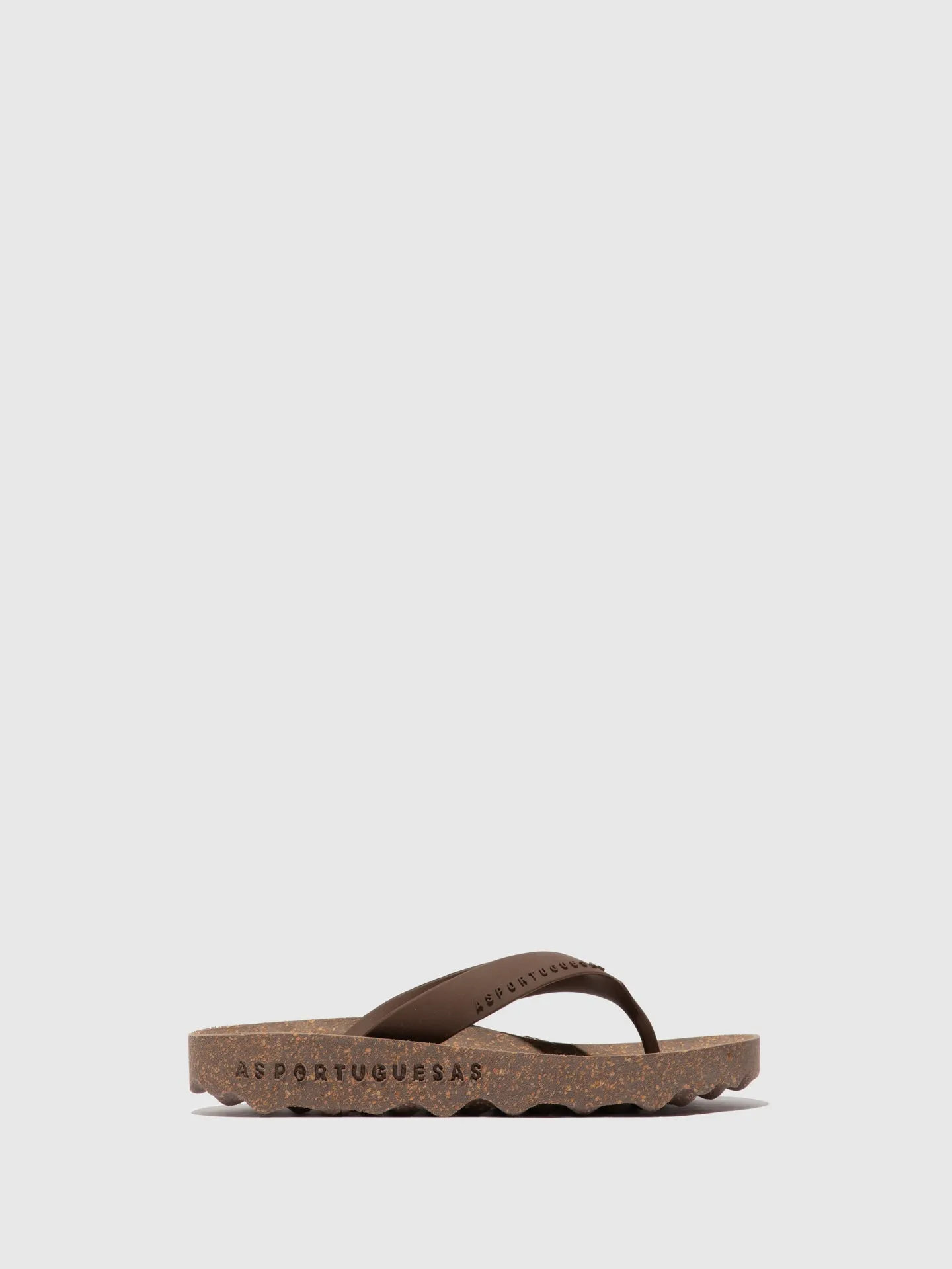 Casual Flip-Flops FEEL Brown Rubber Strap
