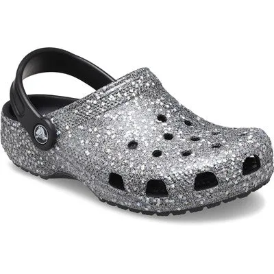 Classic Glitter Clog - Sparkly Slip-On Shoes with Soft Footbed, Back Strap for Secure Fit, Easy to Clean, Comfortable Design for Kids