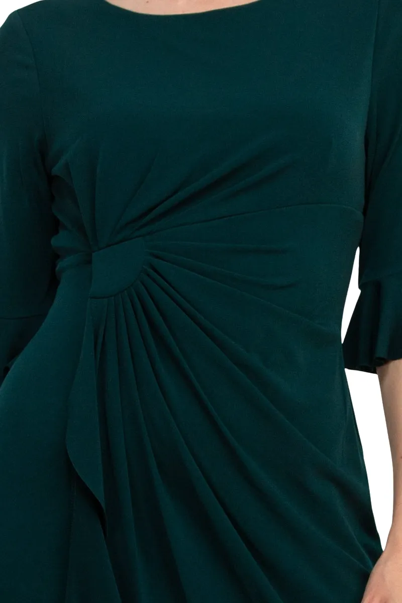 Connected Apparel 3/4 Bell Sleeve Sheath Dress