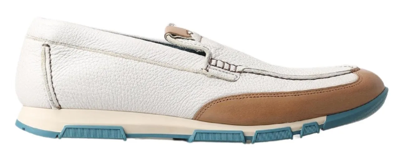 Dolce & Gabbana Hvide Læder Loafers Sko