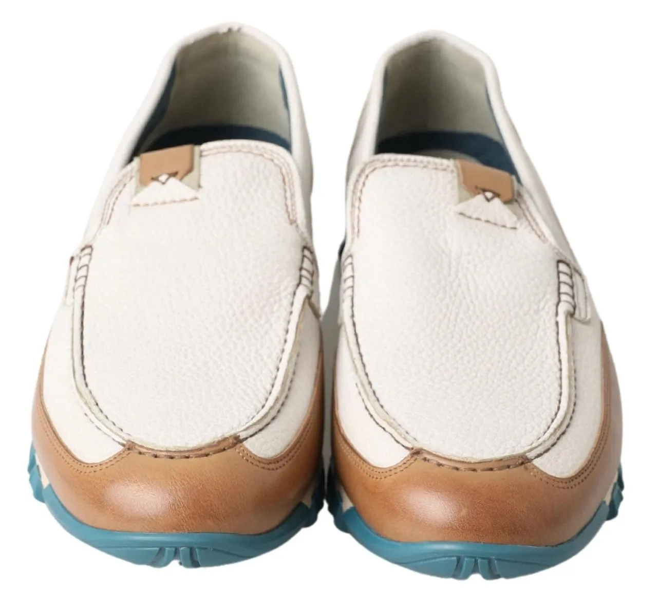 Dolce & Gabbana Hvide Læder Loafers Sko