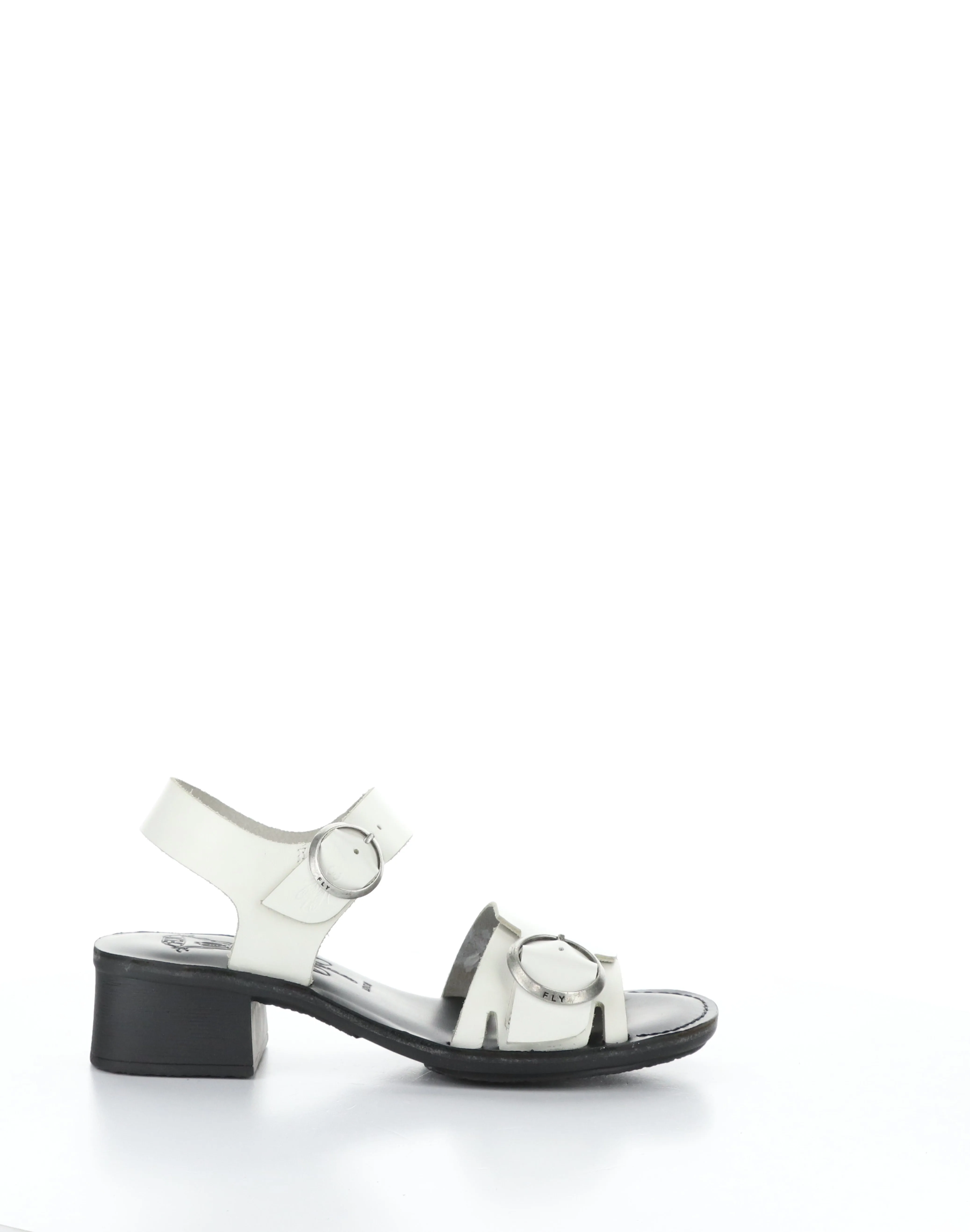 EBLI238FLY 006 WHITE/BLACK Round Toe Sandals