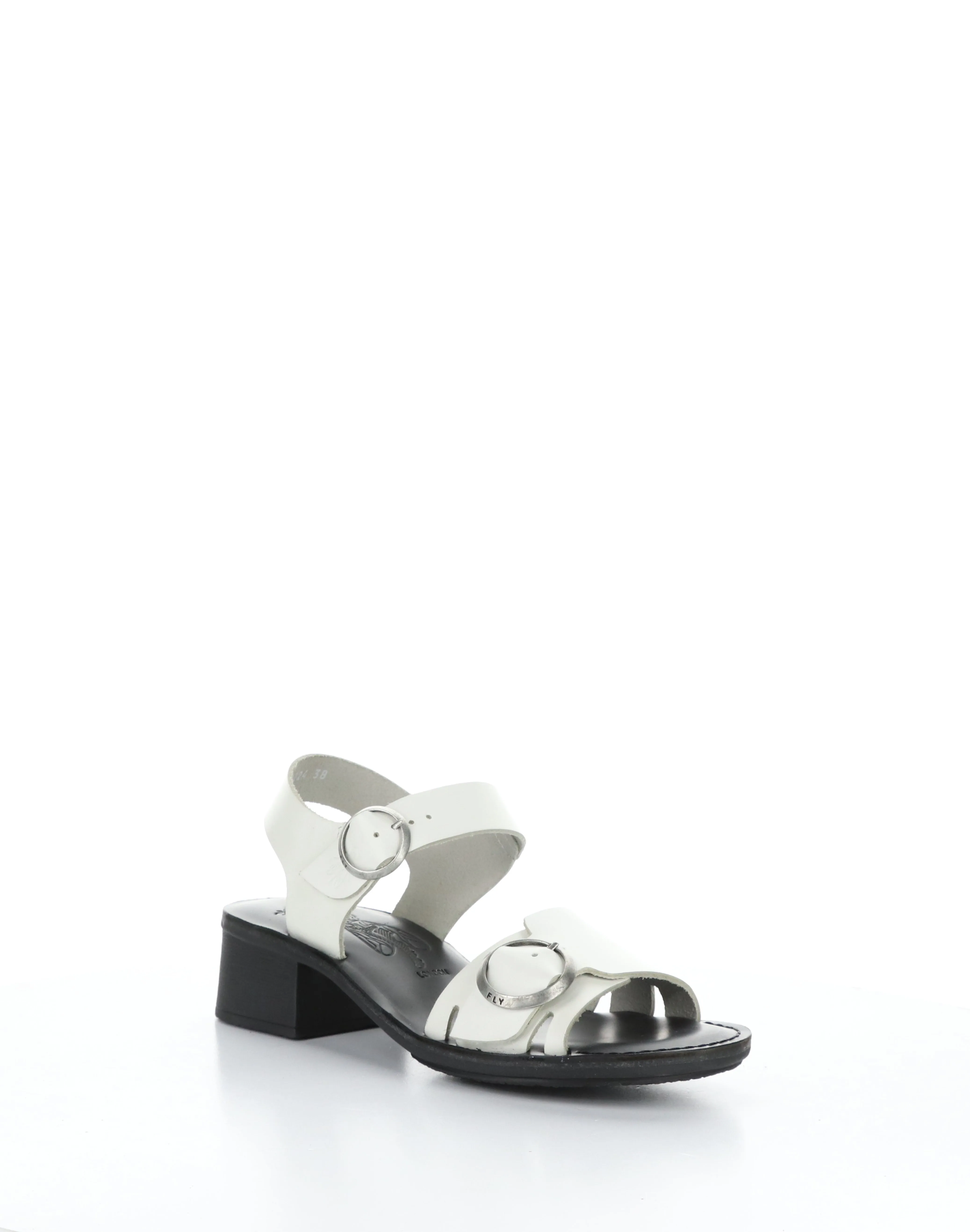 EBLI238FLY 006 WHITE/BLACK Round Toe Sandals