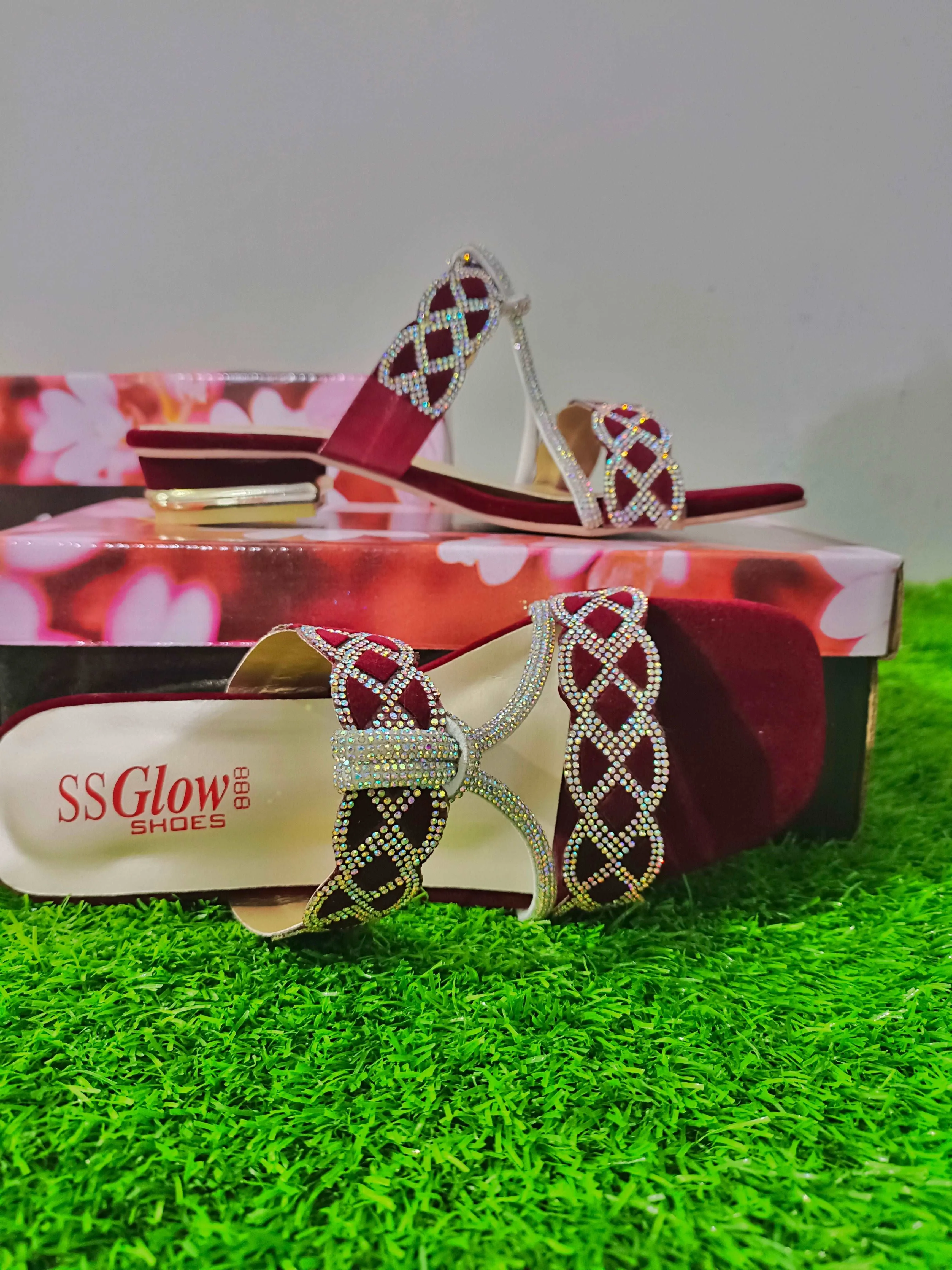 Elegant Maroon Ladies Sandals - Glow Shoes