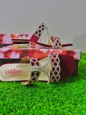 Elegant Maroon Ladies Sandals - Glow Shoes