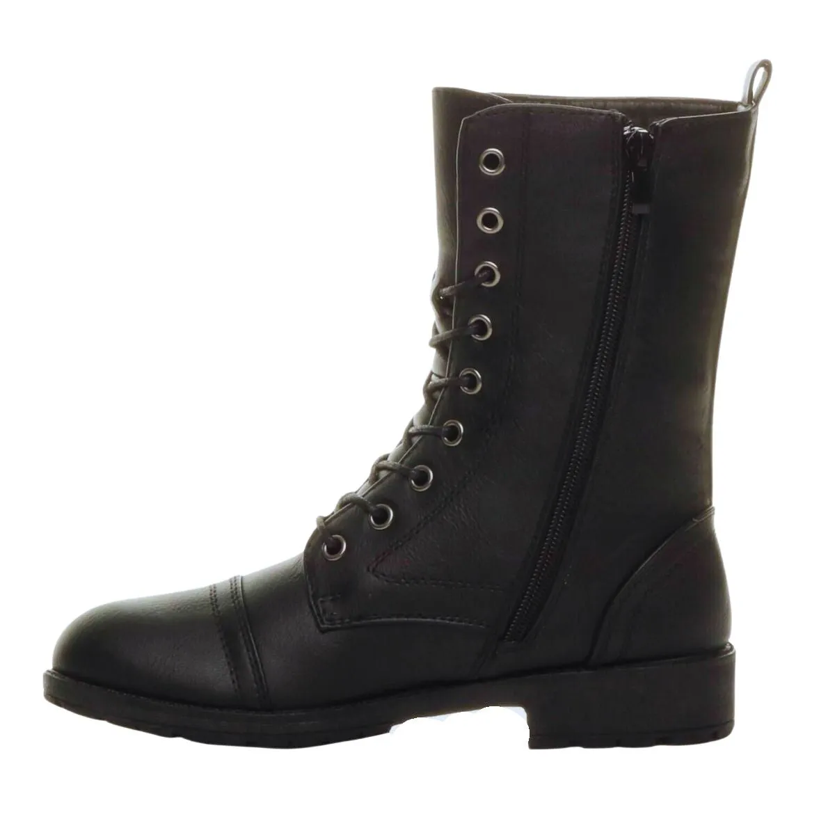 EMBER LACE-UP ARMY COMBAT ANKLE BOOTS