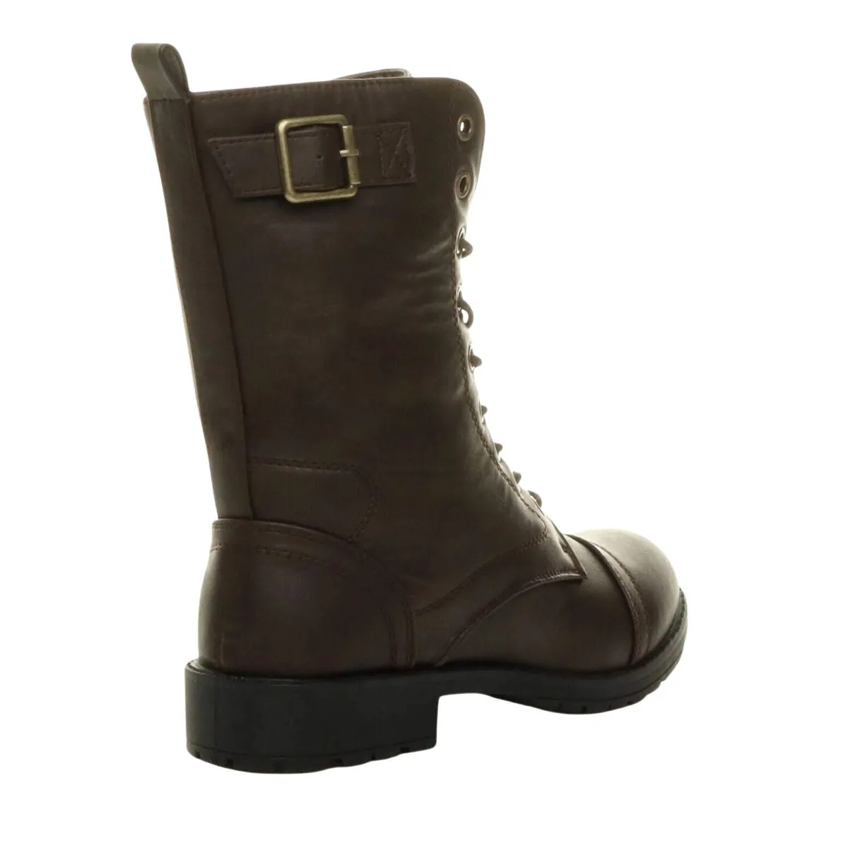EMBER LACE-UP ARMY COMBAT ANKLE BOOTS