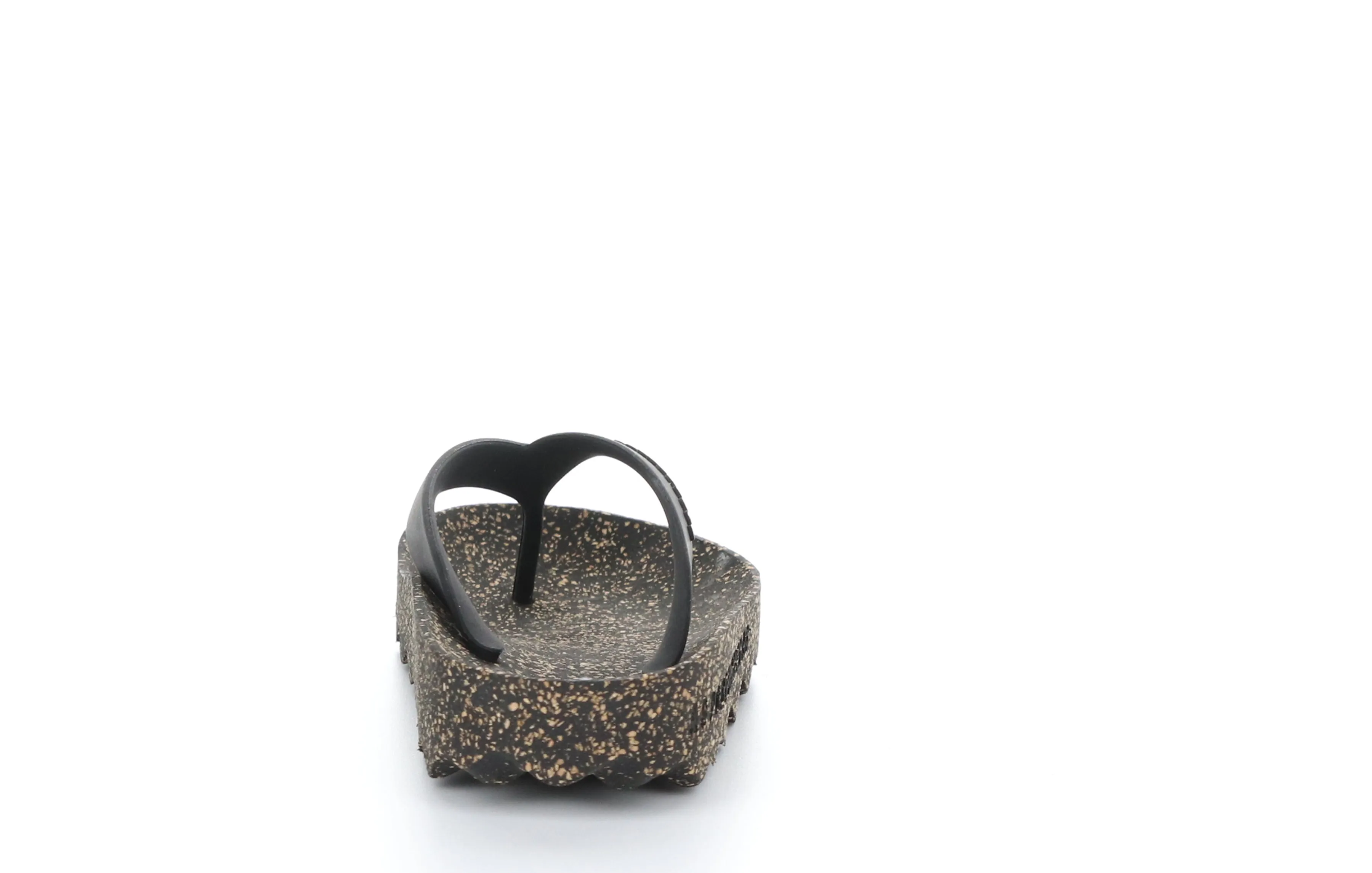 FEEL_L Black Rubber Strap Casual Flip-Flops