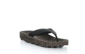 FEEL_L Black Rubber Strap Casual Flip-Flops