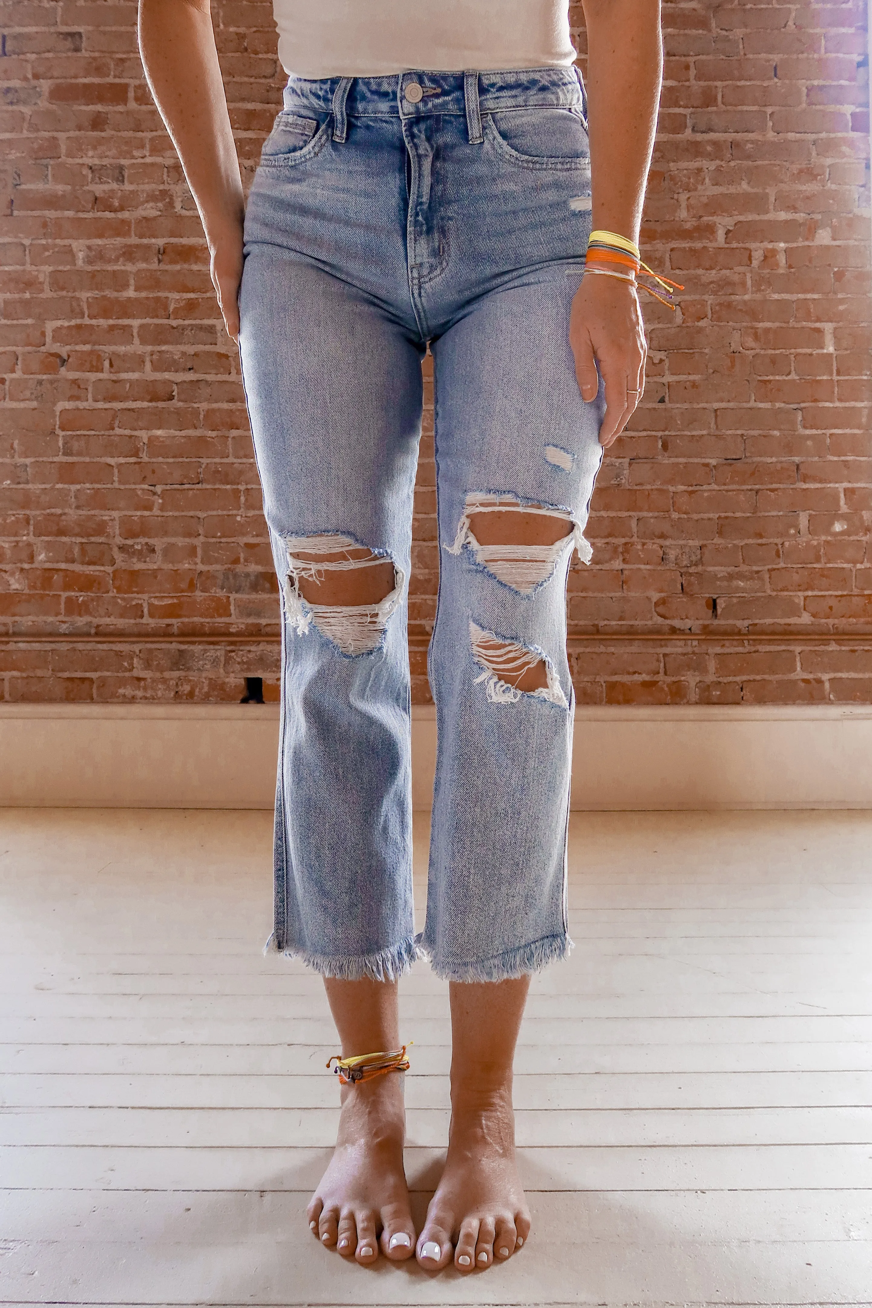 Flying Monkey Super High Rise Vintage Frayed Hem Jeans