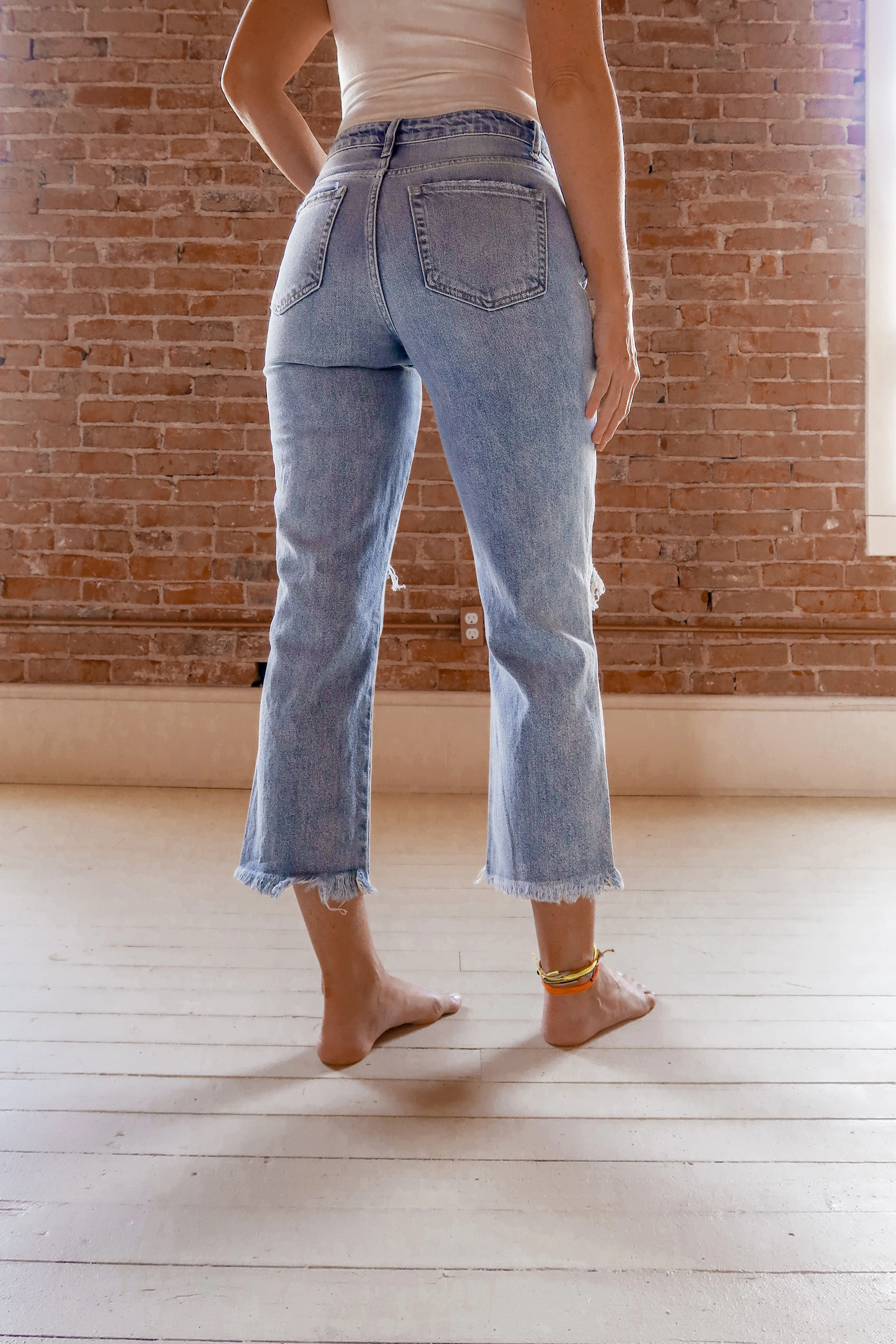 Flying Monkey Super High Rise Vintage Frayed Hem Jeans