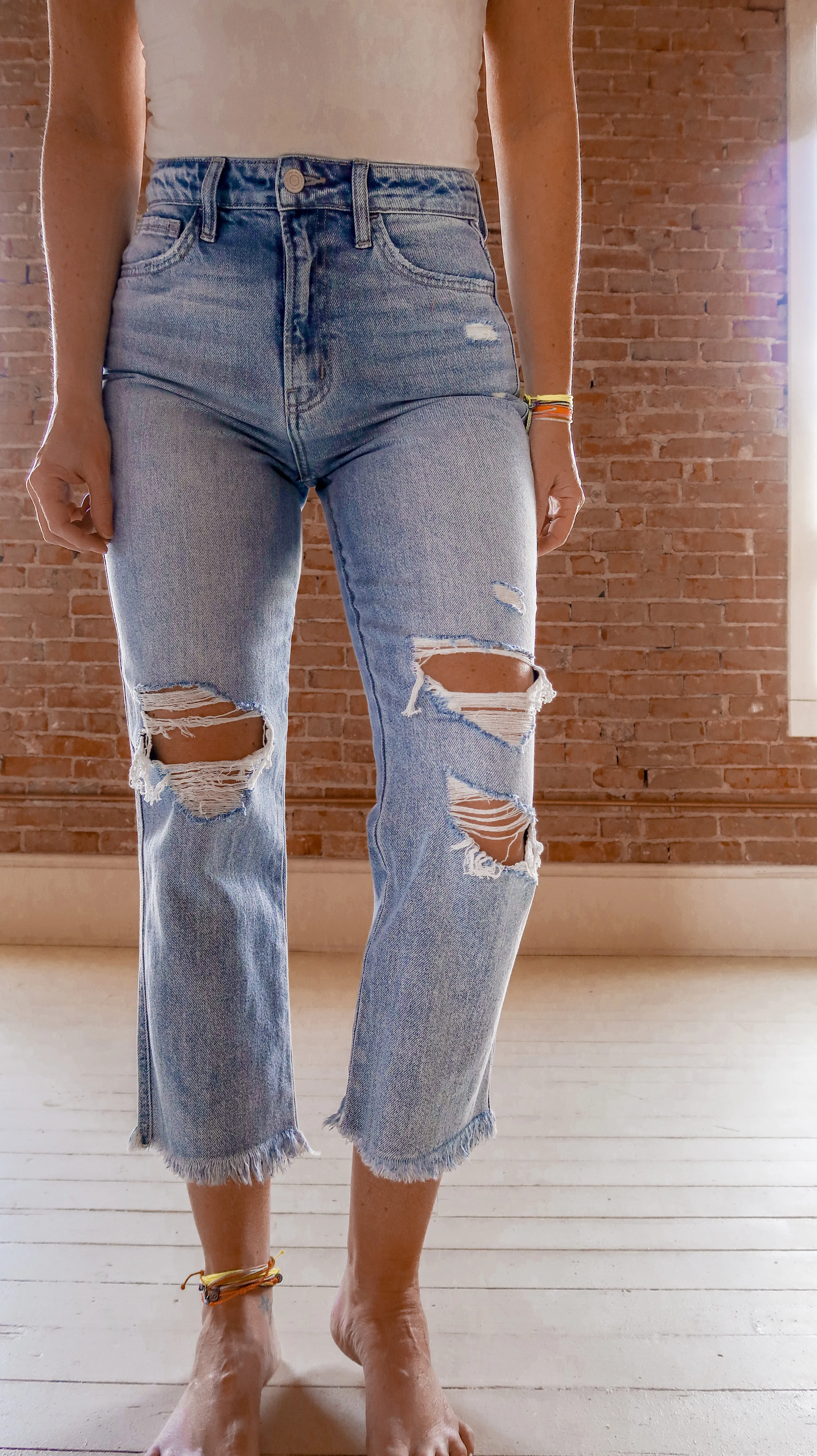 Flying Monkey Super High Rise Vintage Frayed Hem Jeans