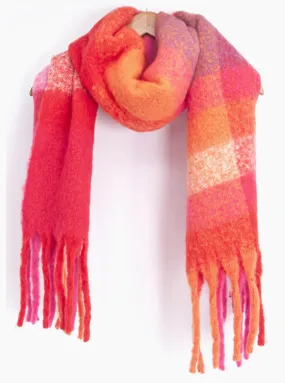 Fuchsia Colourblock Winter Scarf