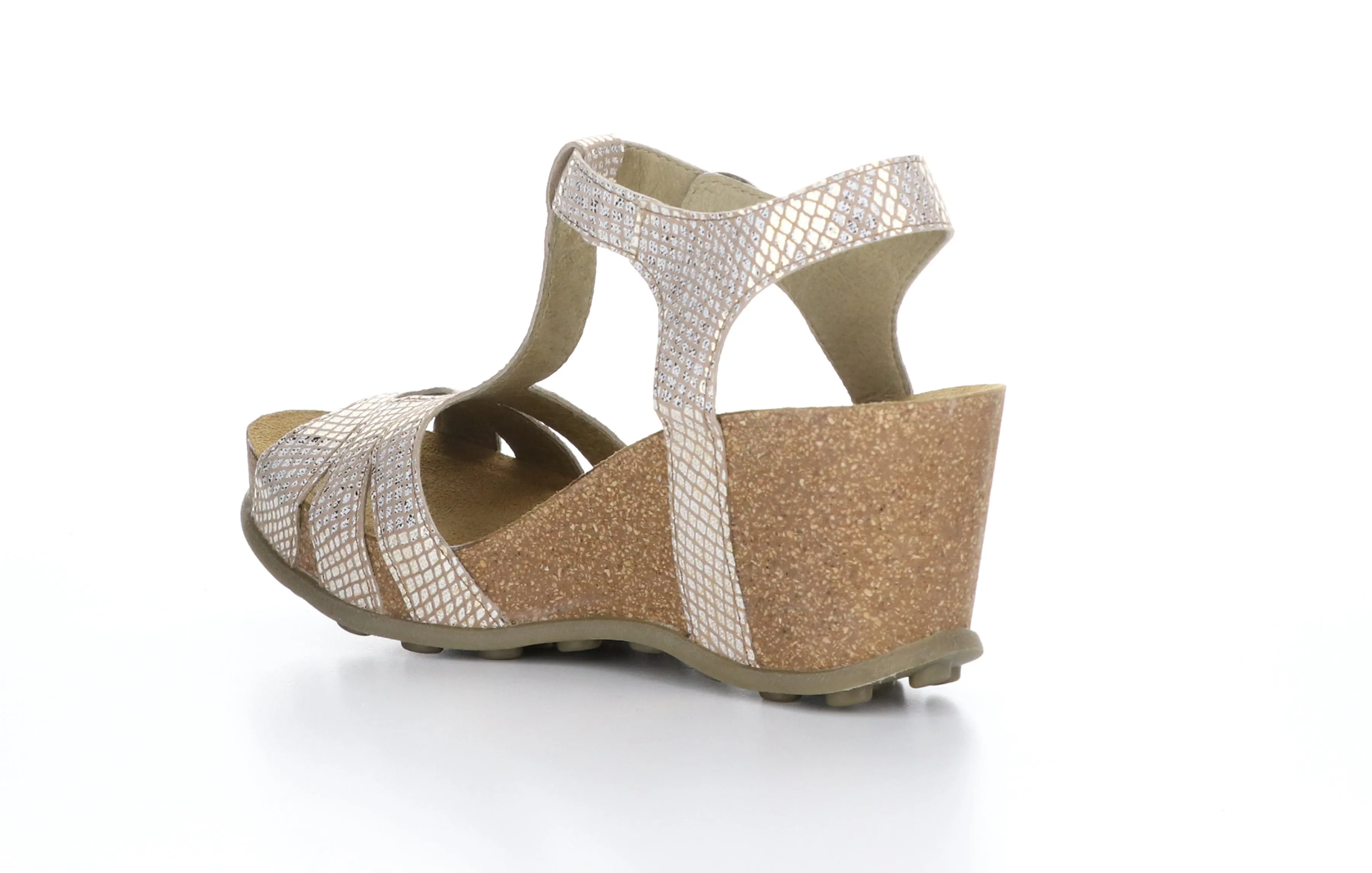 GUMY777FLY Diamond  Tan Gold T-Strap Sandals