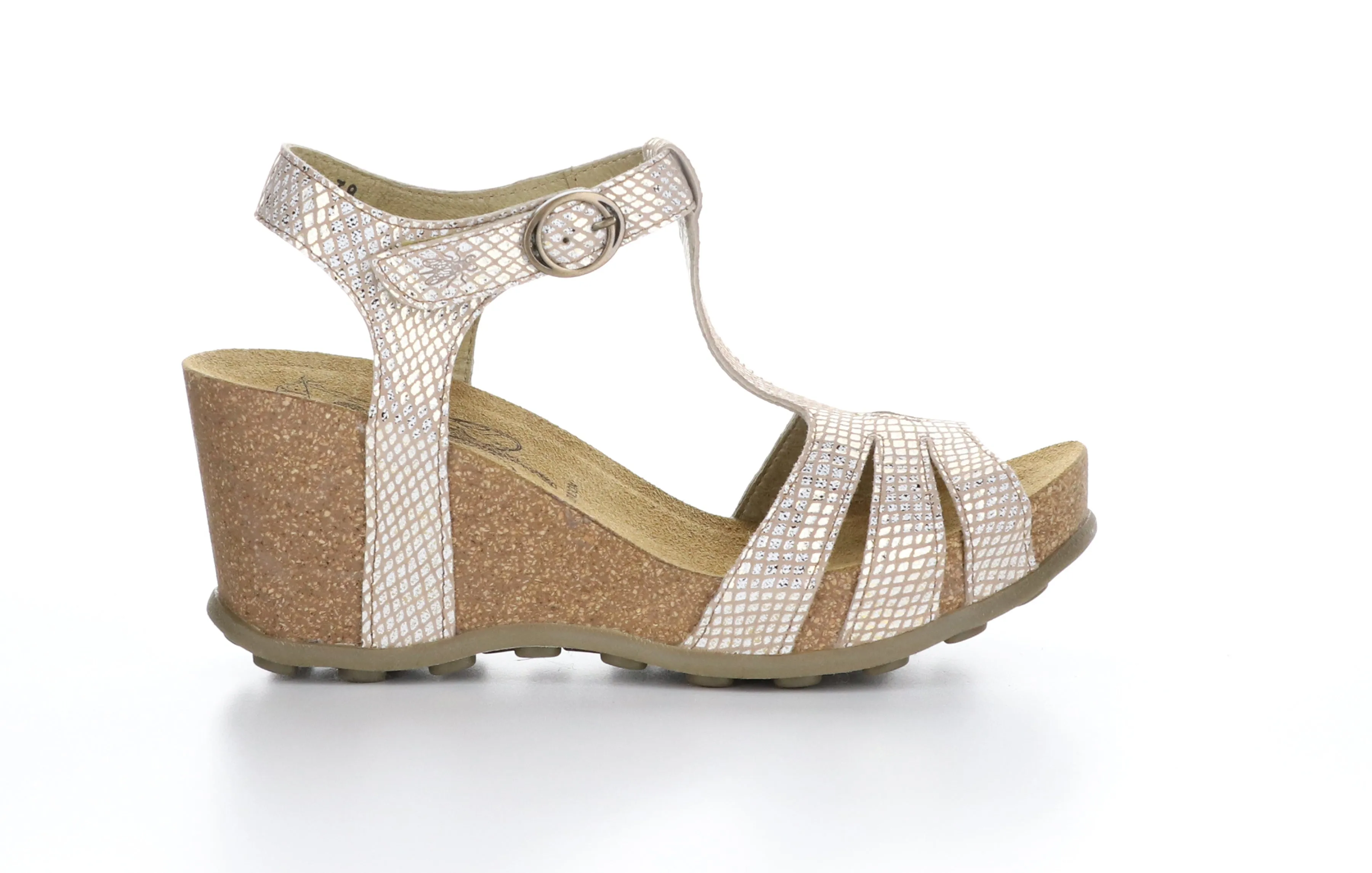GUMY777FLY Diamond  Tan Gold T-Strap Sandals