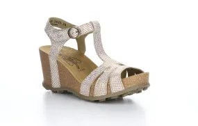 GUMY777FLY Diamond  Tan Gold T-Strap Sandals
