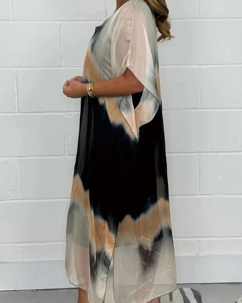 Ivyshape | Chiffon Maxi Dip Dye Dress