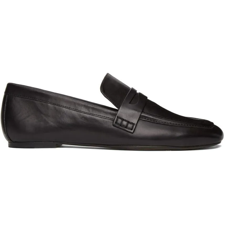Joseph Black Leather Loafers