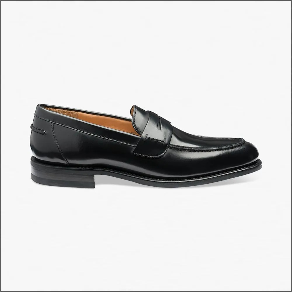 Loake 356 Black Saddle Loafer Shoe@