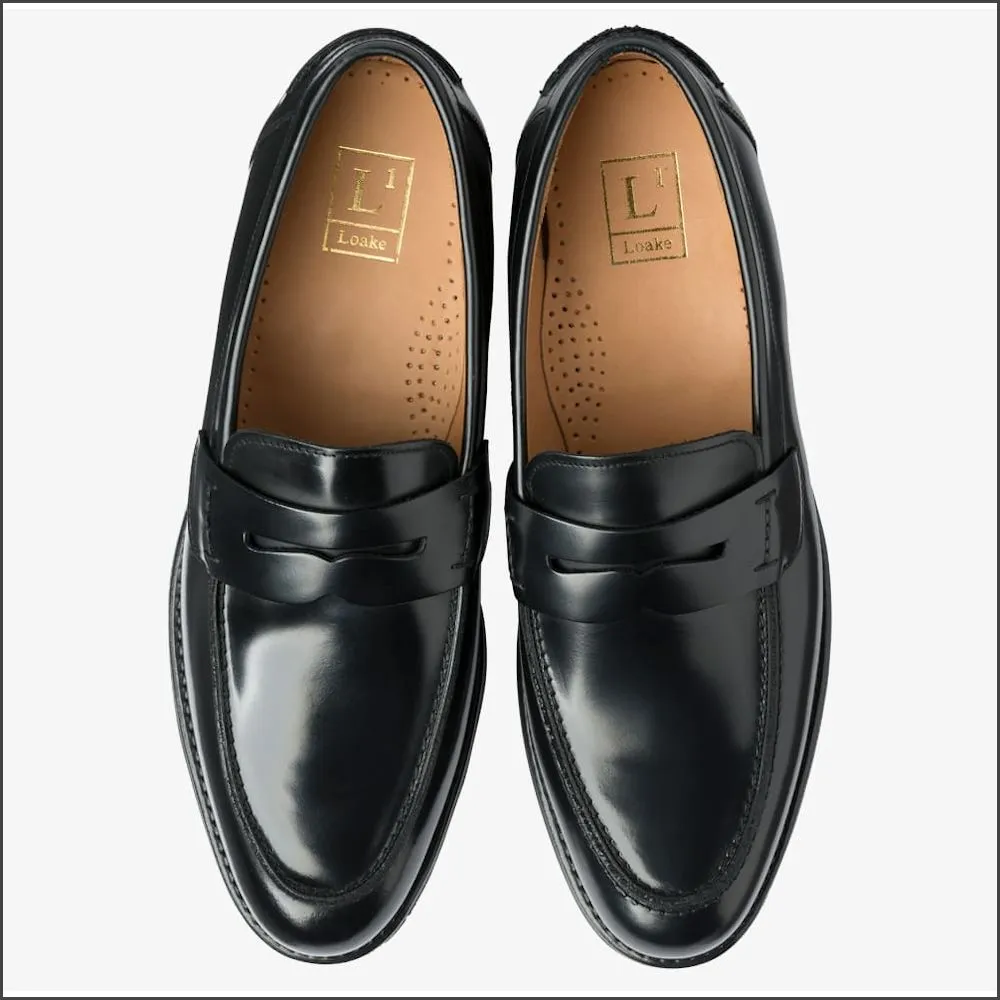 Loake 356 Black Saddle Loafer Shoe@