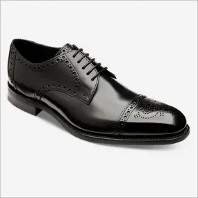 Loake Eldon Black Leather Premium Semi-Brogue--