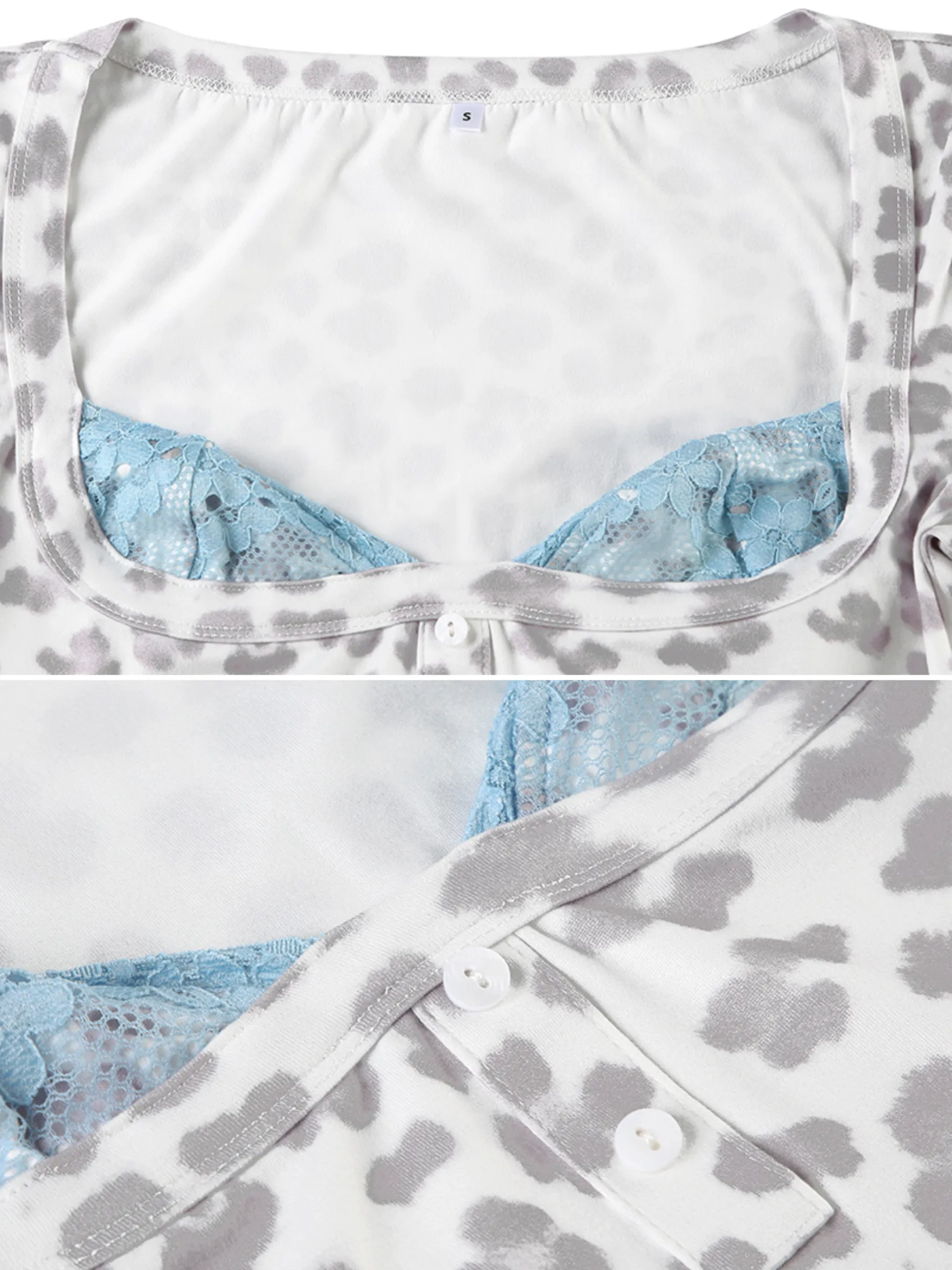 Melody Lace Detail Leopard Top