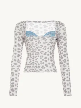 Melody Lace Detail Leopard Top