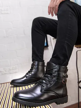 Men's Combat Boots PU Leather Casual Boots